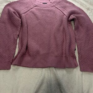 Gap Womens Medium Mauve Purple Popcorn Knit Crewneck Pullover Sweater Raglan